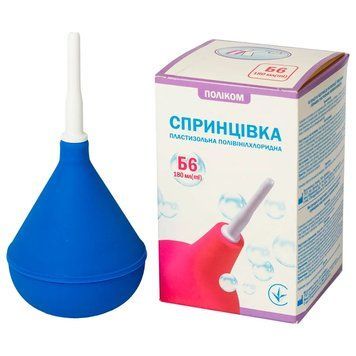 Спринцівка Поліком Б6 з твердим наконечником, 180 мл 86455 фото