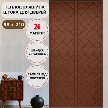 Теплоізоляційні штори для вхідних дверей на магнітах 100 х 210 см 87852 фото