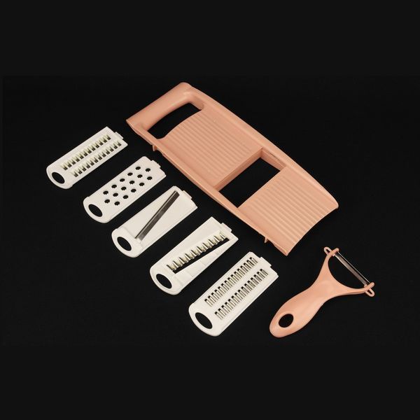 Універсальна овочерізка подрібнювач терка для фігурної нарізки 5 в 1 мультислайсер + овочечистка економка 85059 фото