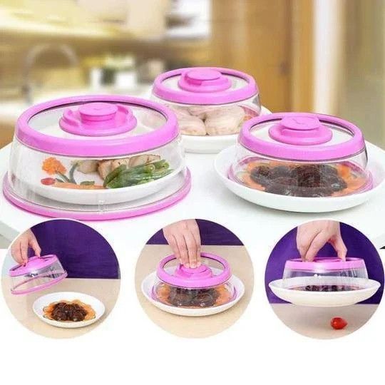 Вакуумна багаторазова кришка для продуктів Vacuum Food Sealer 19 см 85745 фото