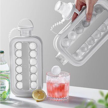 Форма для кубиков льда портативная силиконовая переносная бутылка на 17 шариков DIY ICE 86116 фото