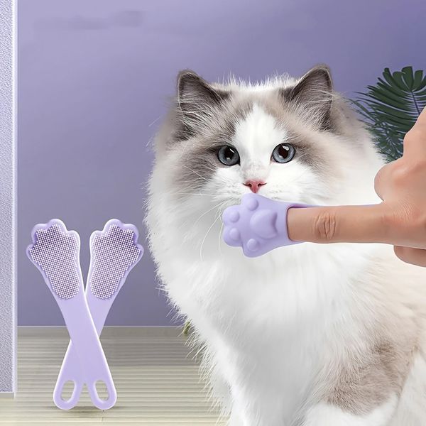 Силиконовая щётка для чистки зубов и массажа десен домашних животных (3 штуки в наборе) 87420 фото