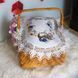 Вишита серветка на пасхальний кошик з ажурним мереживом 40х60 см №32 86072 фото 3