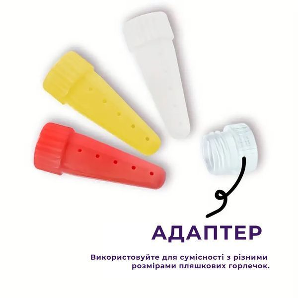 Набор из 3 многоразовых насадок дозаторов для бутылок емкостей с соусами (кетчуп, горчица, майонез) 87176 фото