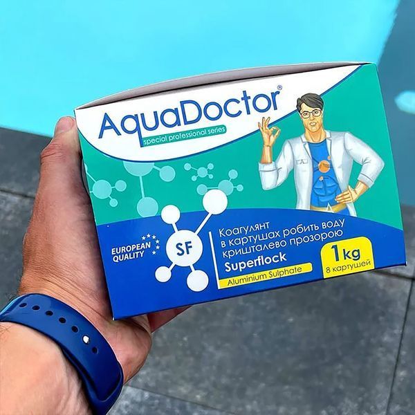 Коагулянт для бассейна в картушах AquaDoctor Superflock SF, 1 кг (8 картушей) 88504 фото