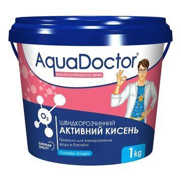 Активний кисень для басейну AquaDoctor Water Shock O2 1 кг у гранулах без хлору швидкодійний засіб для дезінфекції води 88581 фото