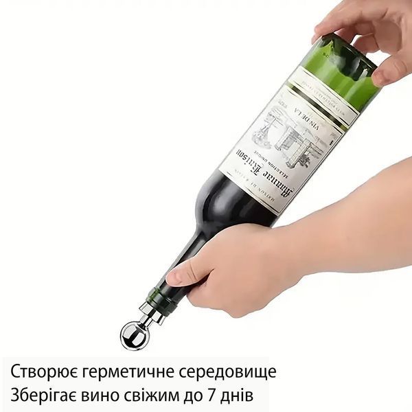 Пробка металлическая для бутылок вина и шампанского затычка многоразовая 8.5 см 87557 фото