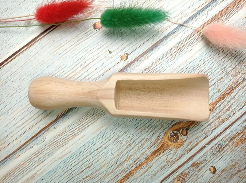 Ложка совок деревянный для сахара, специй и сыпучих продуктов 11 см 86267 фото