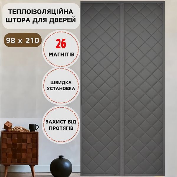 Теплоизоляционные шторы для входных дверей на магнитах 100 х 210 см 87835 фото
