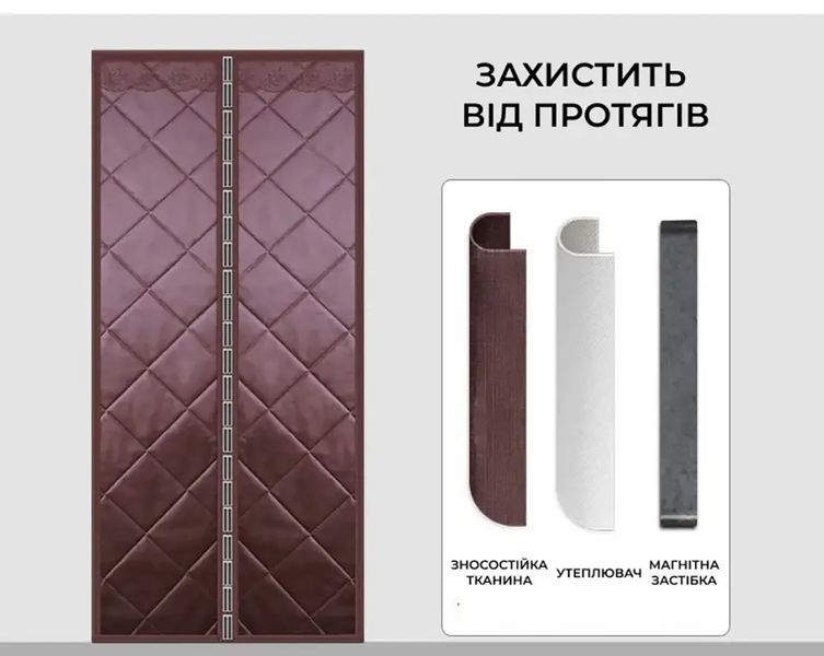 Теплоизоляционные шторы для входных дверей на магнитах 100 х 210 см 87835 фото