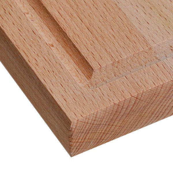 Дошка кухонна обробна дерев'яна з бука 25х40 см із жолобом Wood&Steel 84872 фото