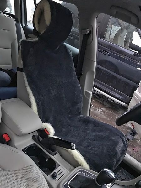 Накидка универсальная на сиденье автомобиля чехол из натурального меха овчины (мутона) 81516 фото