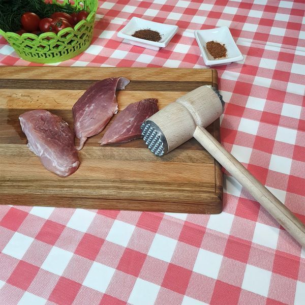 Молоток для отбивания мяса с металлическими насадками 30 см 83089 фото