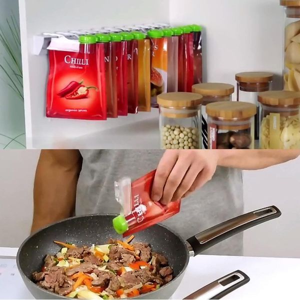 Подвесной органайзер контейнер для специй дозаторы для специй приправ комплект из 10 штук 86744 фото