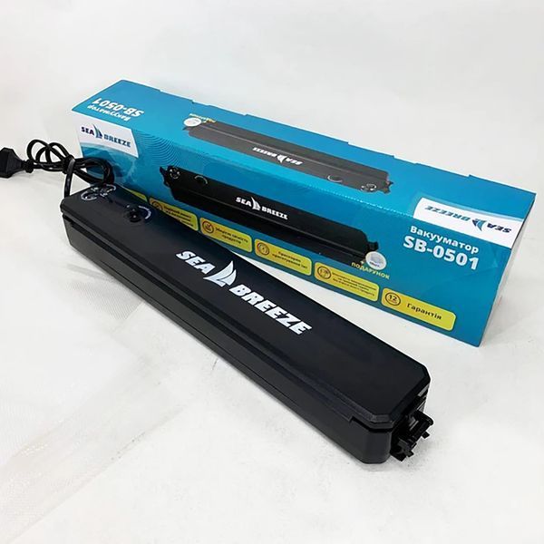 Вакуумный упаковщик для пищевых продуктов SeaBreeze SB-0501 домашний автоматический вакууматор + 10 пакетов в комплекте 88301 фото