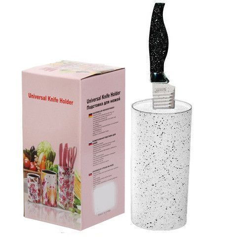 Подставка для ножей с наполнителем из волокна универсальная Granite Knife Holder Белый 85717 фото