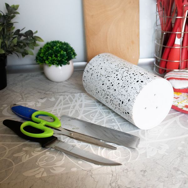 Подставка для ножей с наполнителем из волокна универсальная Granite Knife Holder Белый 85717 фото