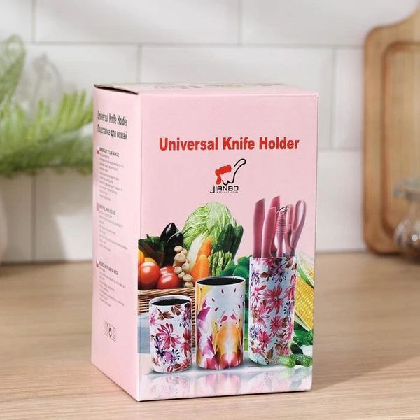Подставка для ножей с наполнителем из волокна универсальная Granite Knife Holder Белый 85717 фото