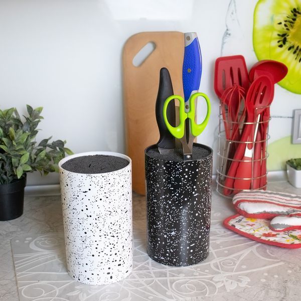 Подставка для ножей с наполнителем из волокна универсальная Granite Knife Holder Белый 85717 фото