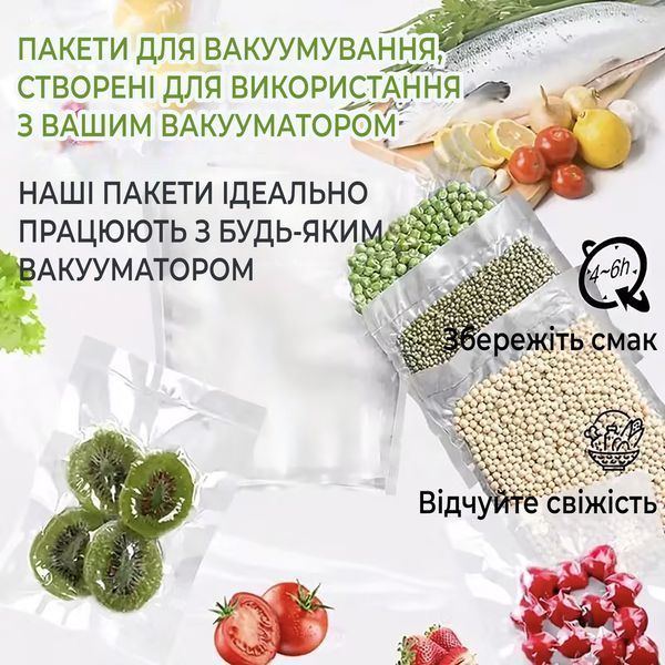 Вакуумні пакети для вакуумного пакувальника харчових продуктів, рулон 28 х 500 см 88527 фото