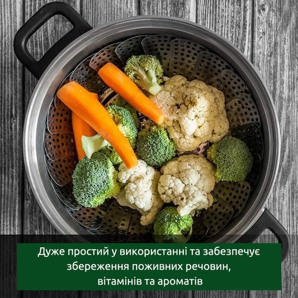 Пароварка кошик вставка для каструлі з нержавіючої сталі друшляк 85038 фото
